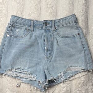 Light Blue Denim Women Shorts